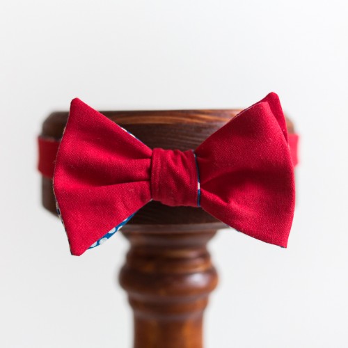 Красная галстук-бабочка ручной работы, 100% хлопок, «Simple Red»