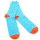 Яркие голубые носки с белыми прямоугольниками