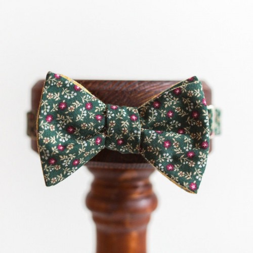 Зеленая галстук-бабочка ручной работы с узором, «Andy Green»