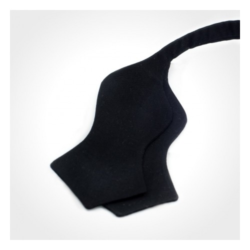 Черная галстук-бабочка ручной работы с треугольными краями, 100% хлопок, «Simple Black»