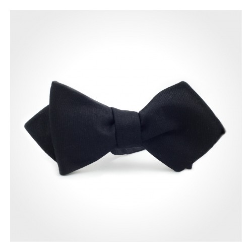 Однотонная чёрная галстук-бабочка треугольными краями, «Simple Black»