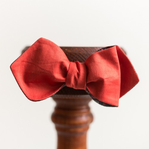Красная треугольная галстук-бабочка, самовяз, «Simple red»